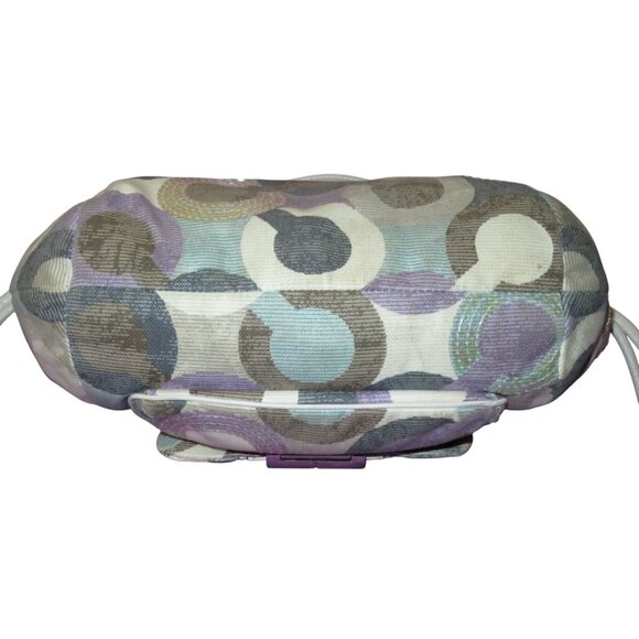 Coach 2010 Kristin Op Art Sequined Canvas & leather Crossbody Satchel Hobo - Picture 7 of 13